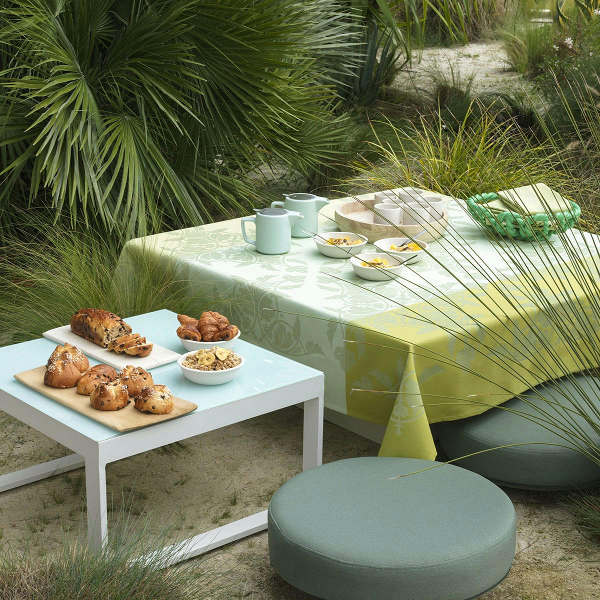 SYRACUSE - Nappe en coton sauge 175 x 250