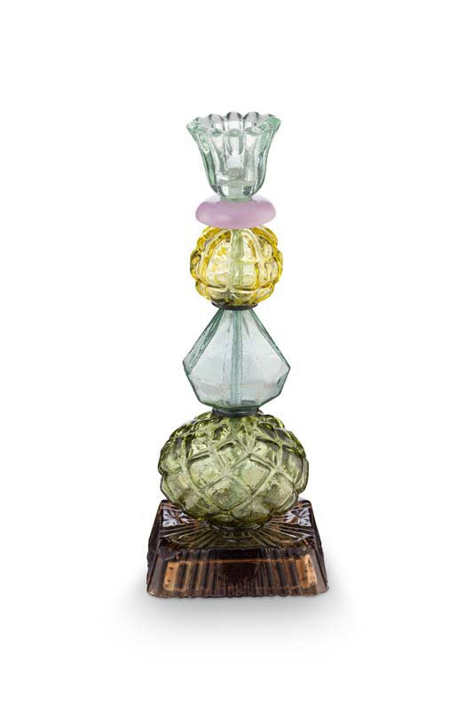 Pip Studio Kaarsenhouders - Beads - Glas - Donkergroen - 23.5cm