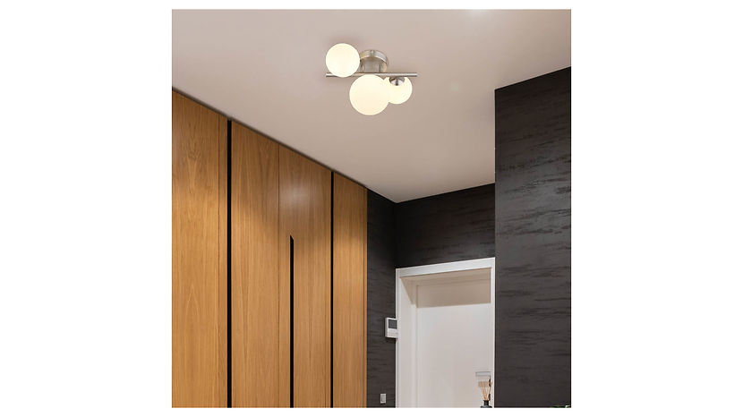 Lampa sufitowa Riha 3-punktowa metalowa srebrna