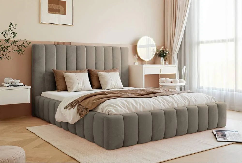 Bedframe Flores velvet 140x200 met opbergruimte