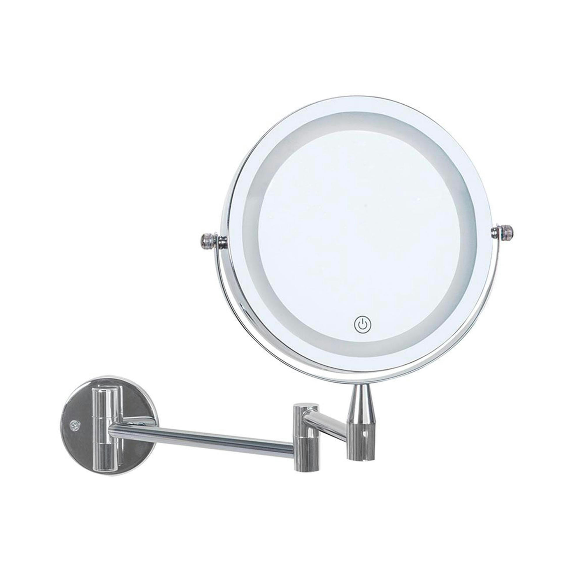 - Miroir grossissant x5 mural lumineux rond sur bras extensible