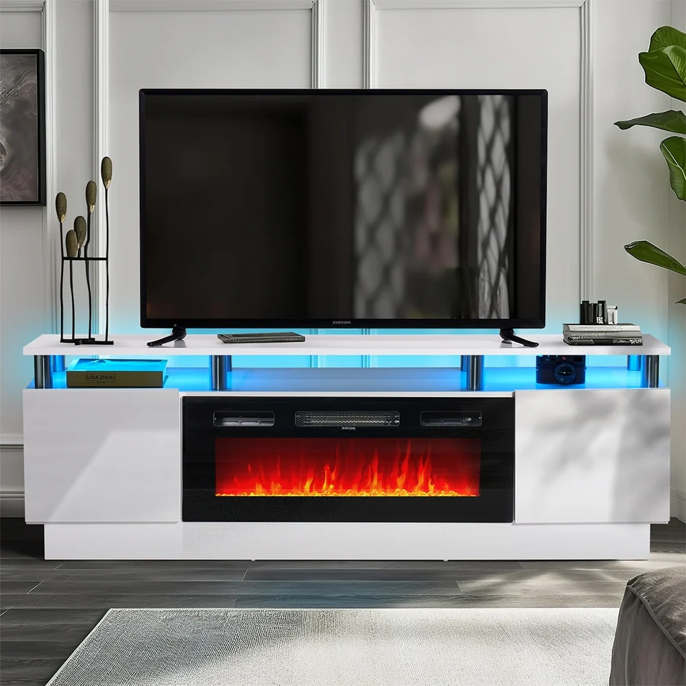 70'' Fireplace TV Stand with 36 Electric Fireplace