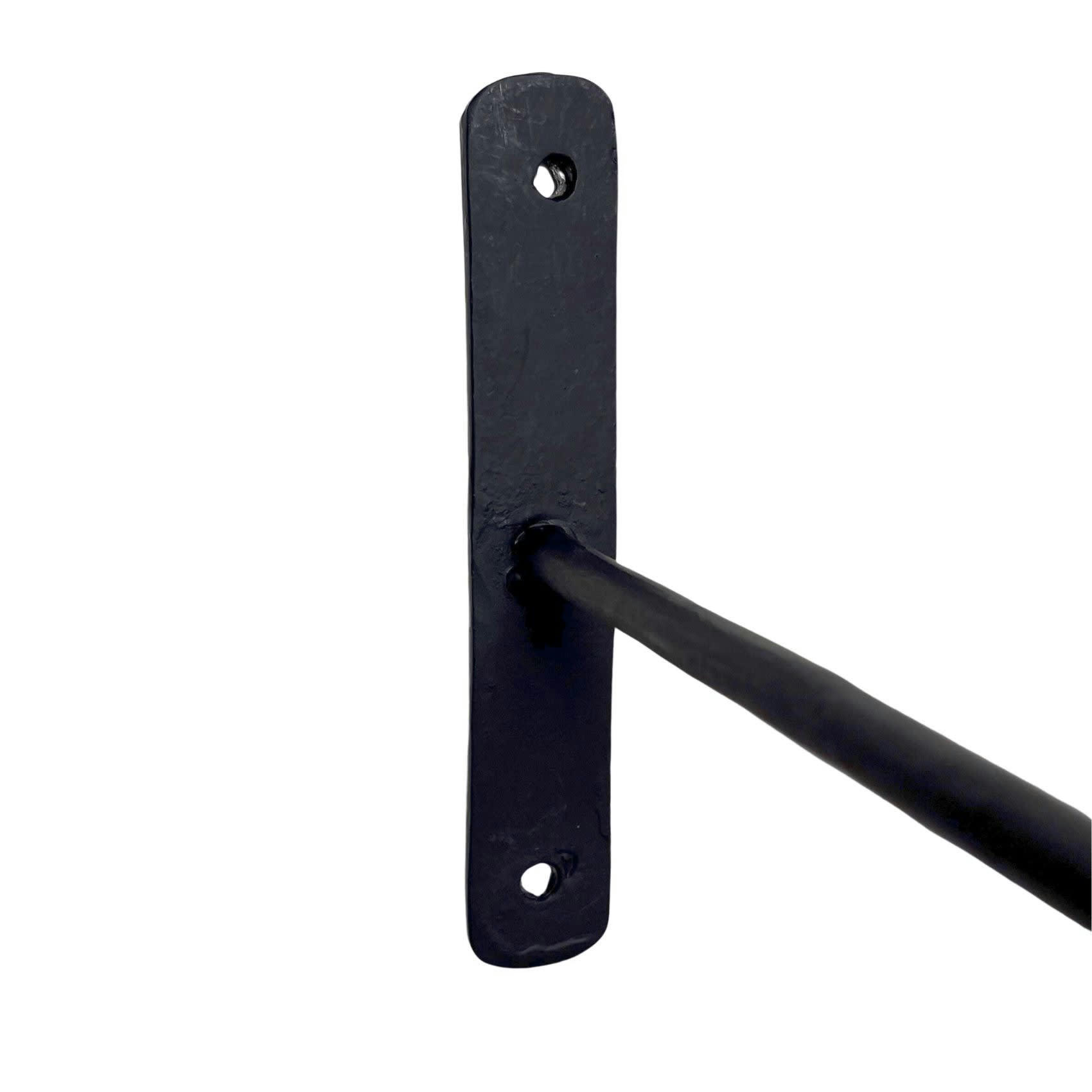 - Patère potence pour luminaire ou plante droit métal noir 30 cm