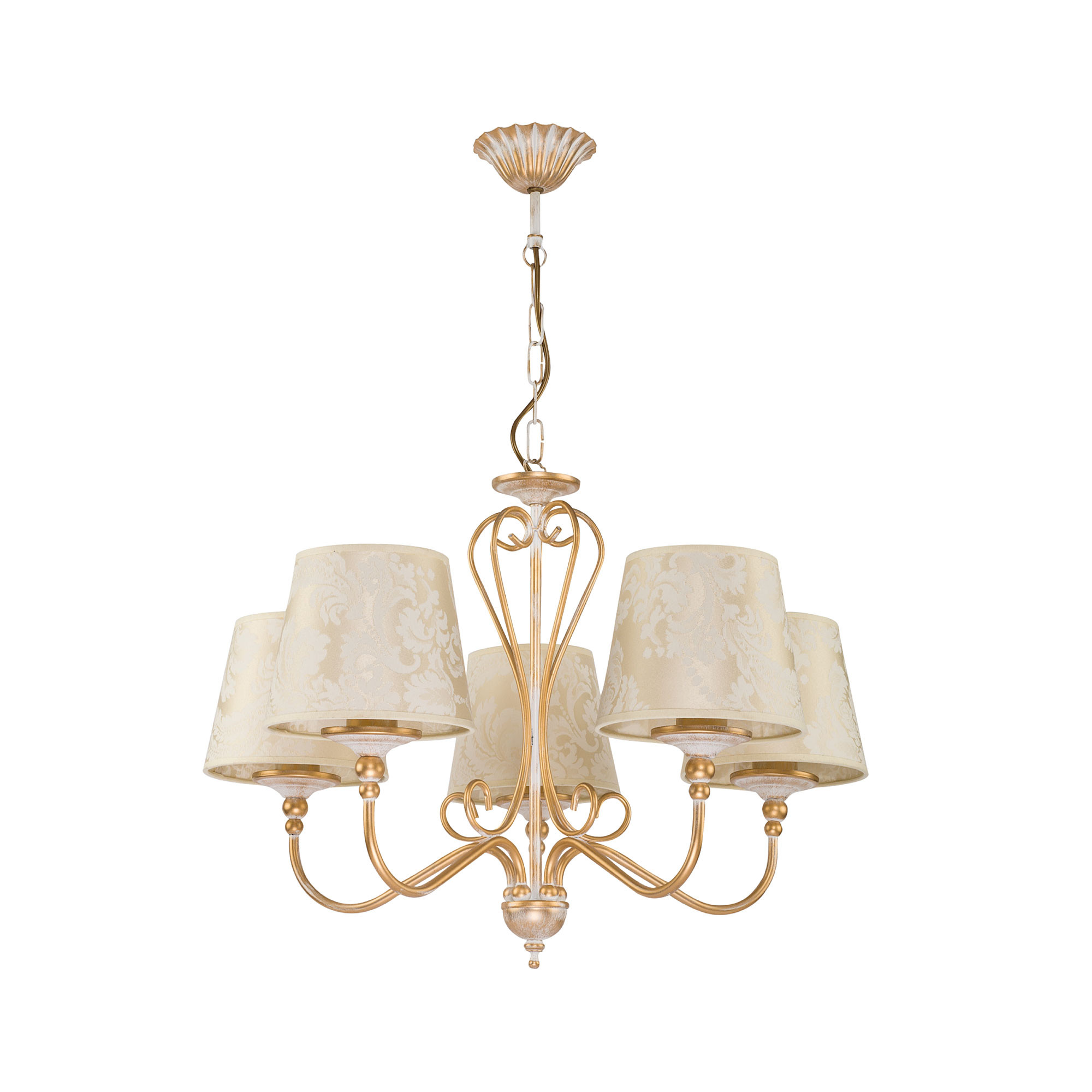 Żyrandol SOFIA złoto-biały 5xE27x20W wym:70x64x64cm IP20 Jupiter