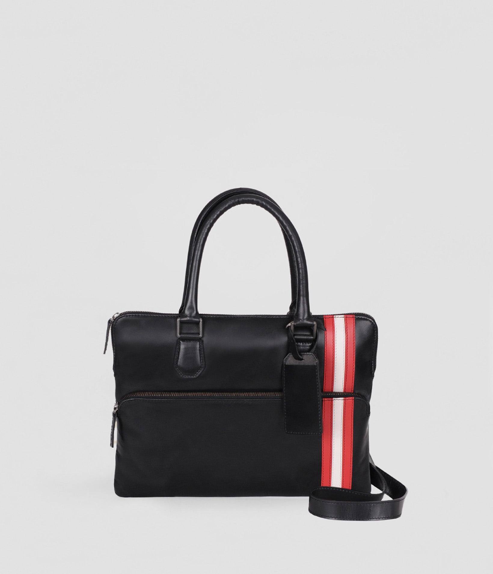 Indianapolis Leather Briefcase With Stripe