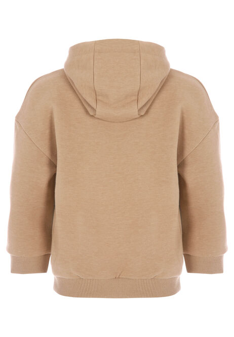 Younger Boys Light Brown Dinosaur Hoody