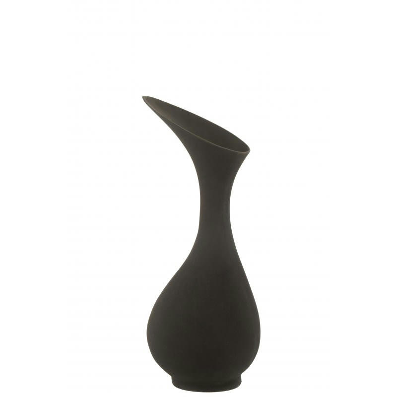 OLIVIA - Vase rugueux alu noir H60cm