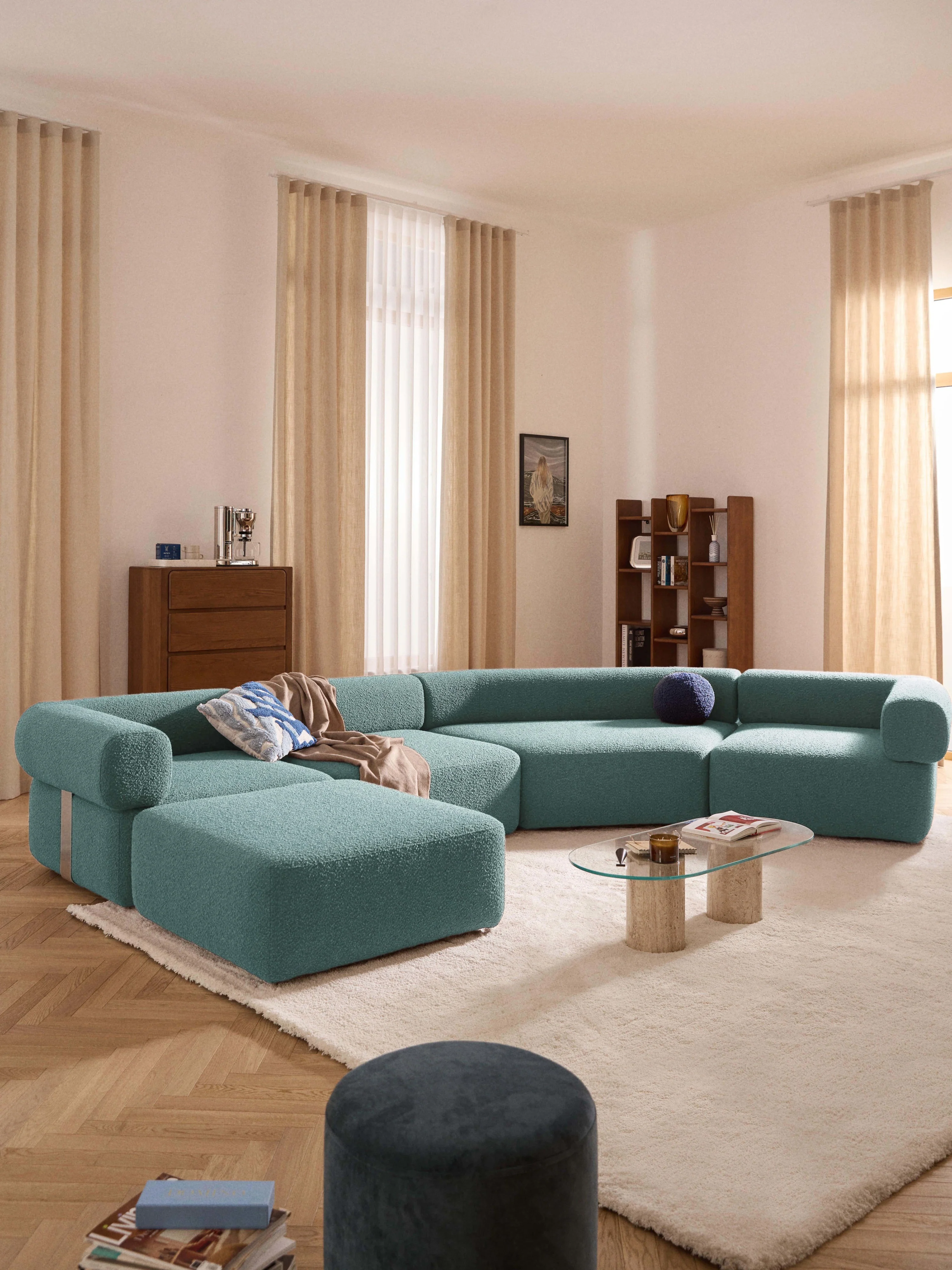 Rundes Bouclé-Eckmodul Anton