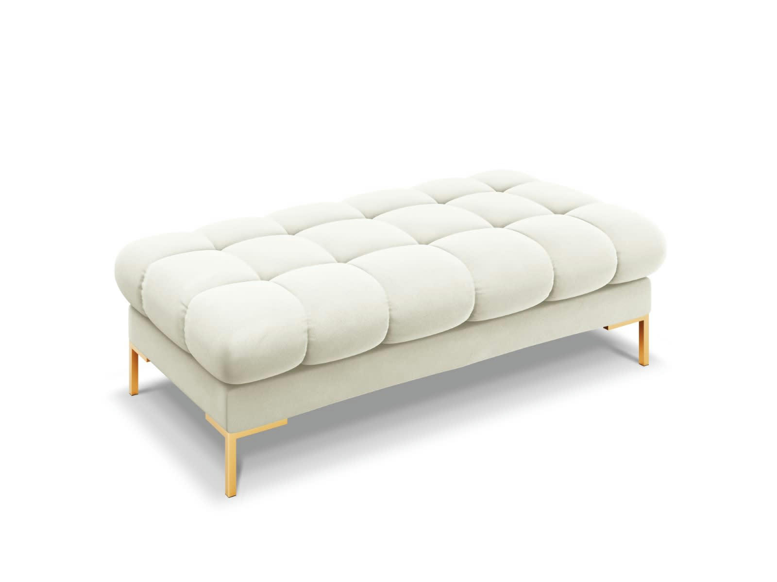 MAMAIA - Banc 2 places en tissu velours beige clair