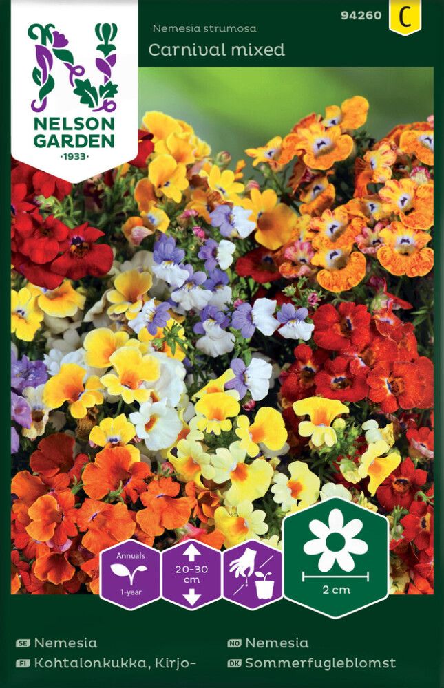 BLOMSTERFRØ NELSON GARDEN NEMESIA CARNIVAL MIXED