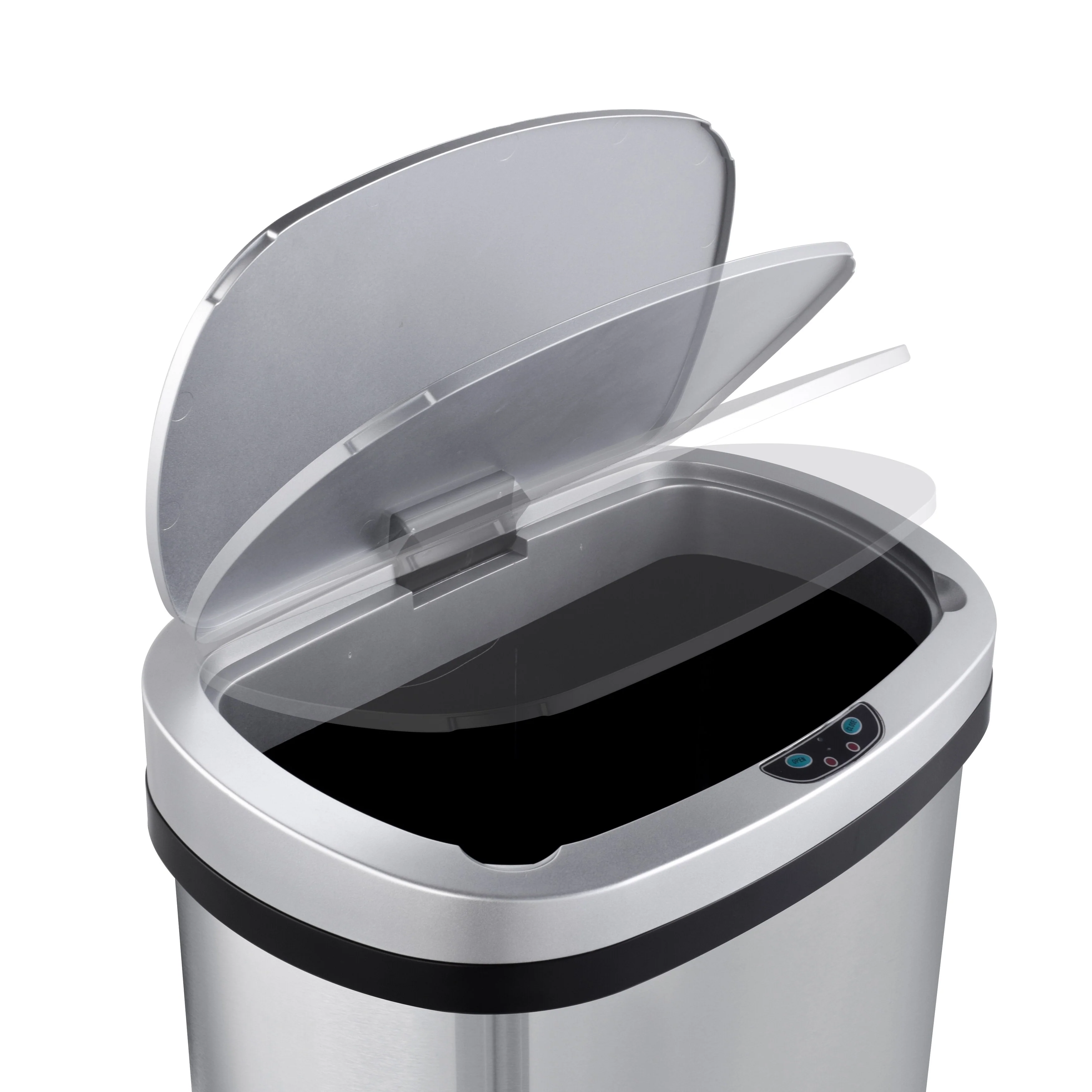 Innovaze 15.6 Gal./60 Liter Stainless Steel Oval Motion Sensor Trash Can for Kitchen