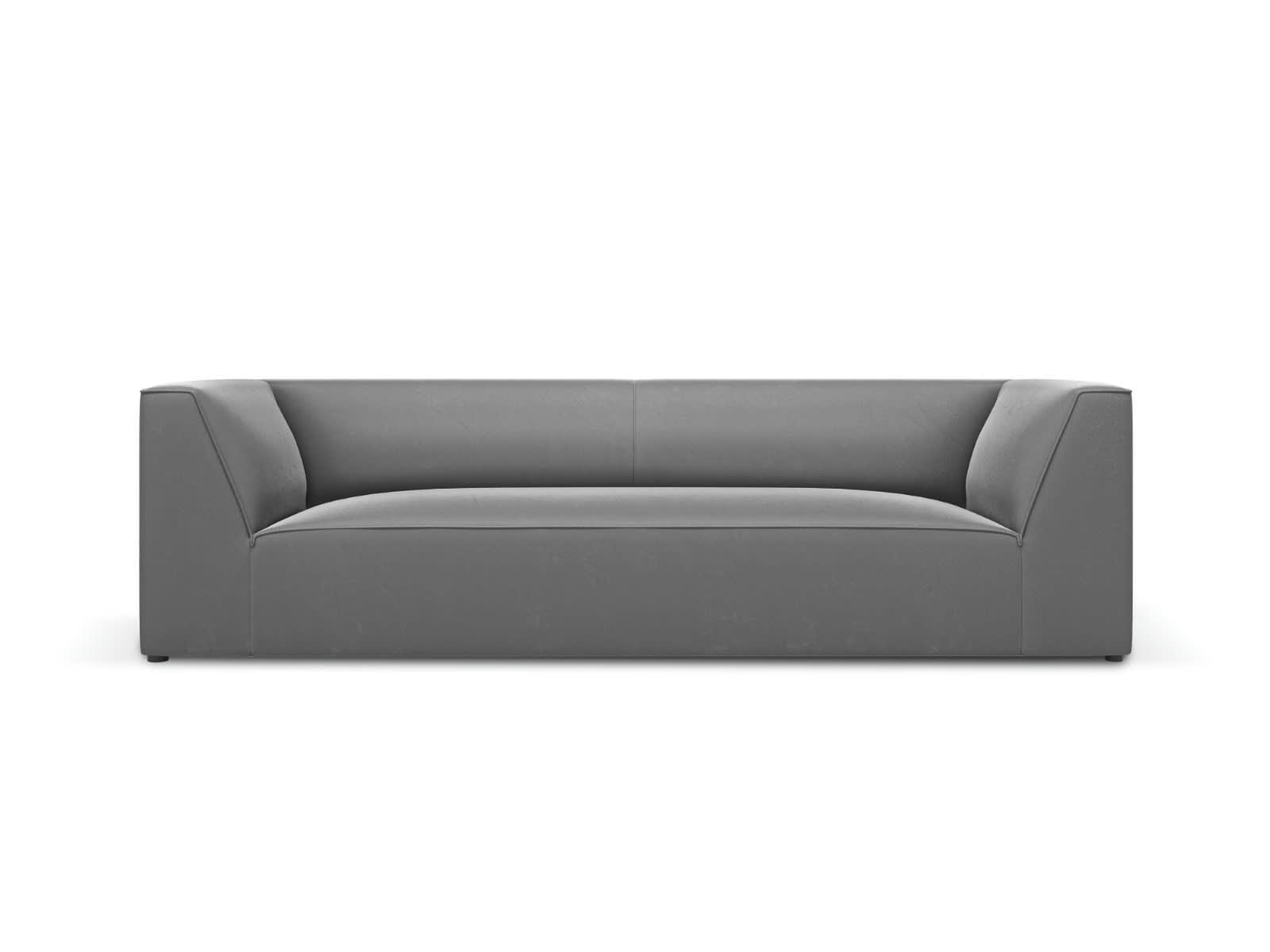 RUBY - Canapé 3 places en tissu velours gris