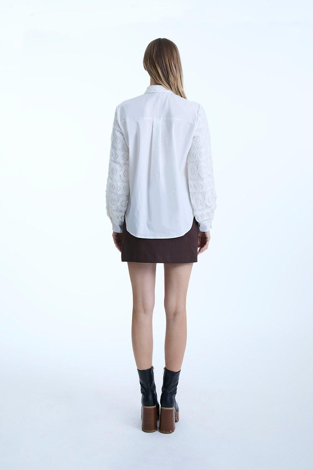 James Lakeland Black White Sleeves Shirt