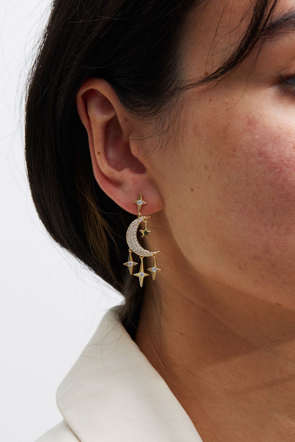 Jon Richard Gold Plated Cubic Zirconia Celestial Earrings