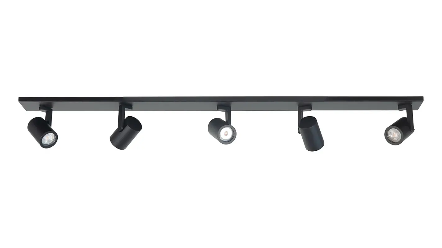 Highlight spot HALO - 5 lichts - 118 x 16  cm - zwart