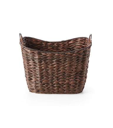 Water Hyacinth Woven Basket With Ring Handles by Place & Time