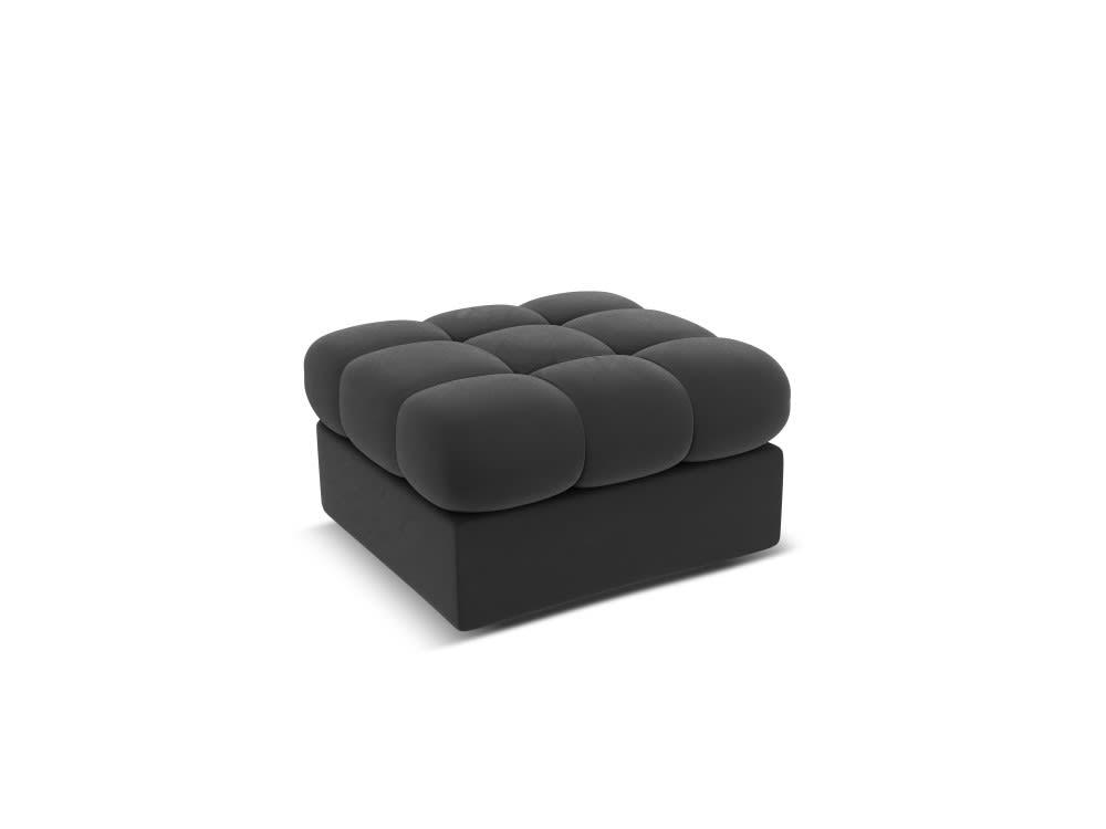 JUSTIN - Pouf en velours gris