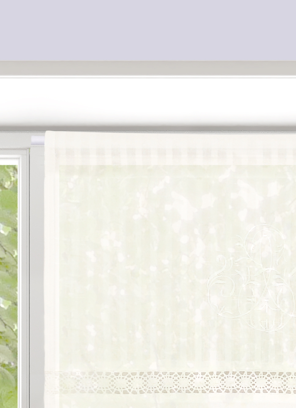 VITRAGE IVOIRE AJOURÉ ET BRODÉ 60 X 90 CM IVOIRE