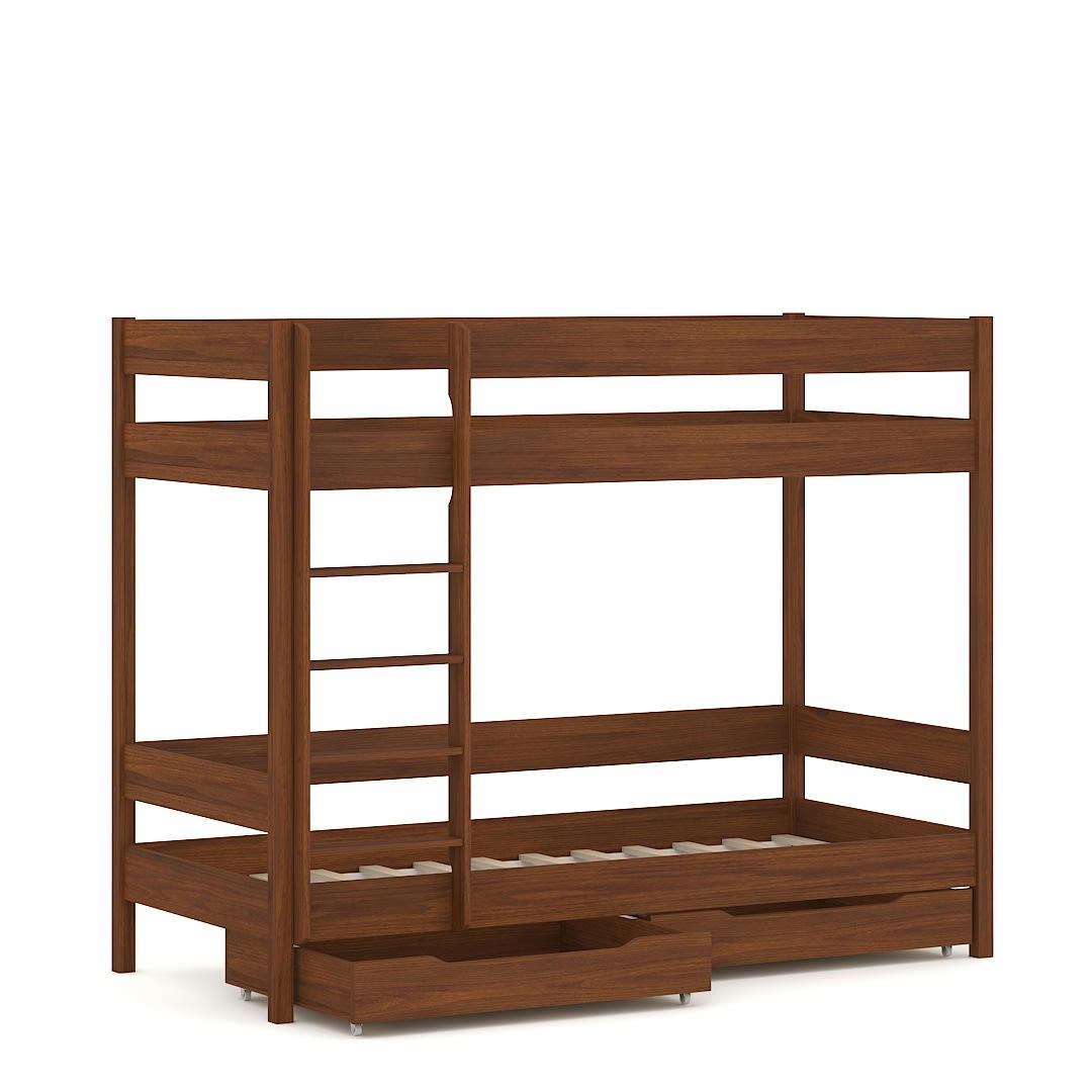 - Lit superposé en pin massif&MDF 180x80 palissandre