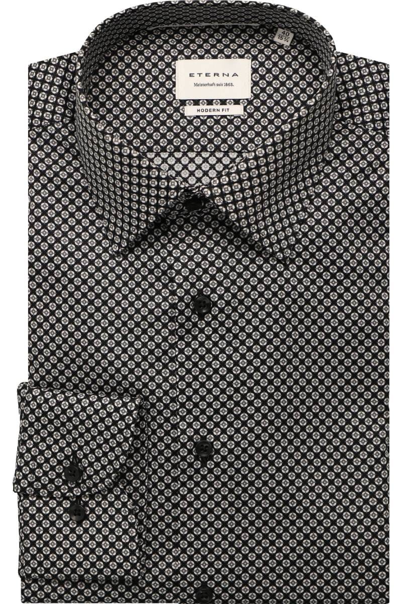 ETERNA Modern Fit Hemd anthrazit, Bedruckt