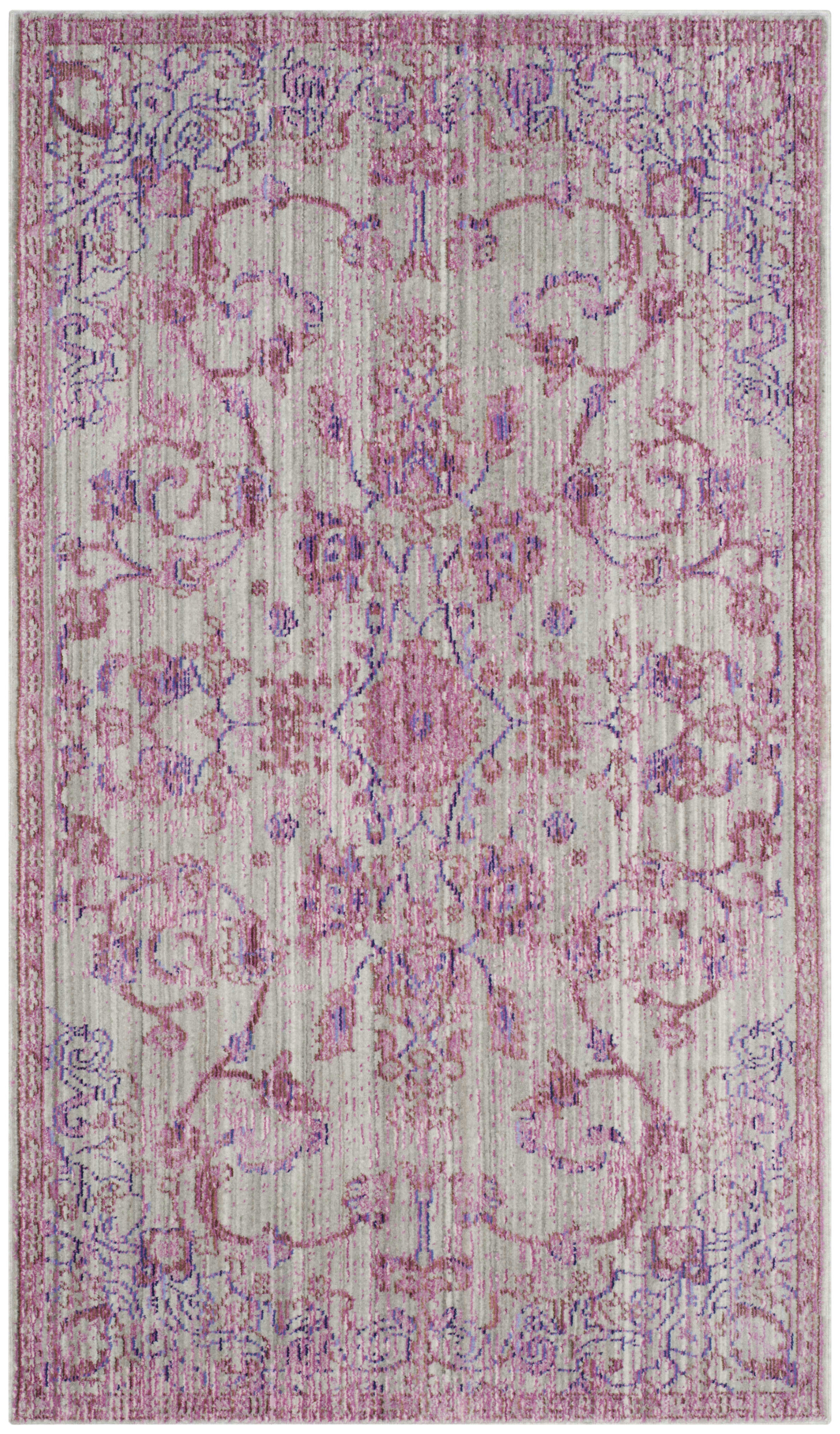 VALENCIA - Tapis de salon interieur en rose & multi, 91 x 152 cm