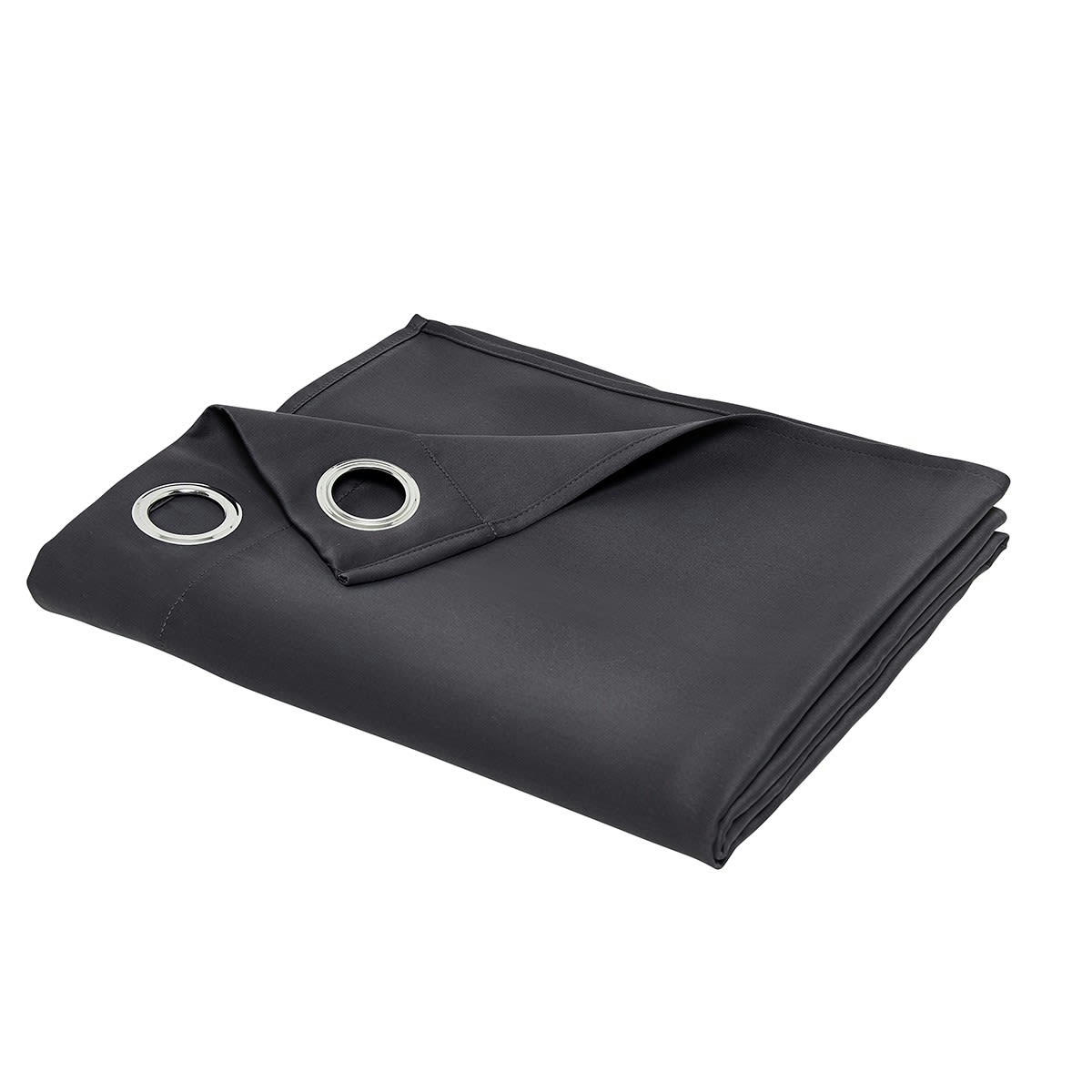 ESSENTIAL - Rideau occultant en Polyester Gris anthracite 140x240 cm