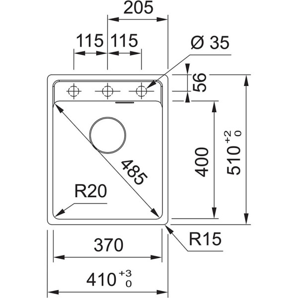 FRANKE Zlewozmywak MRG 610-37 czarny mat