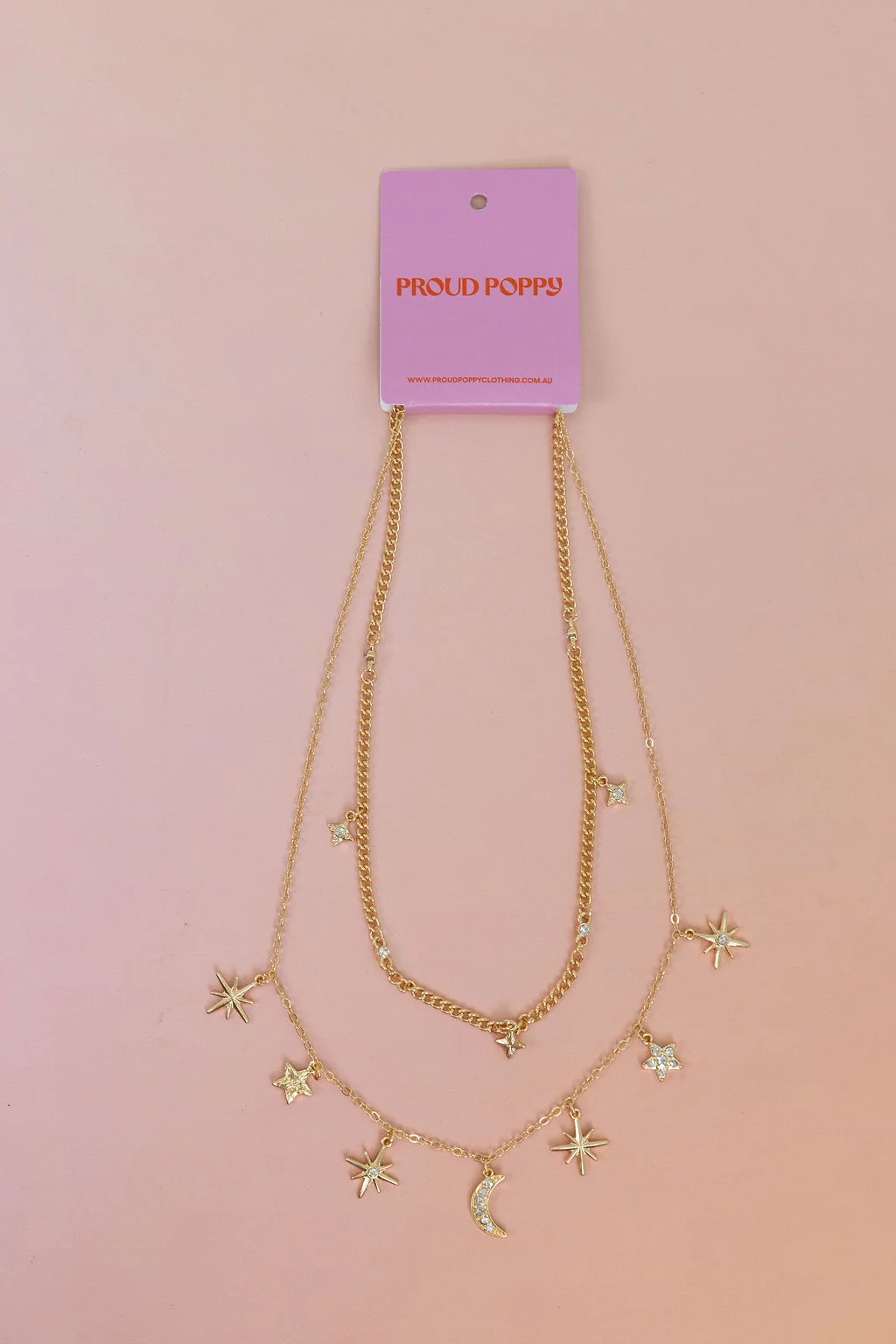 Layered Moon & Stars Necklace
