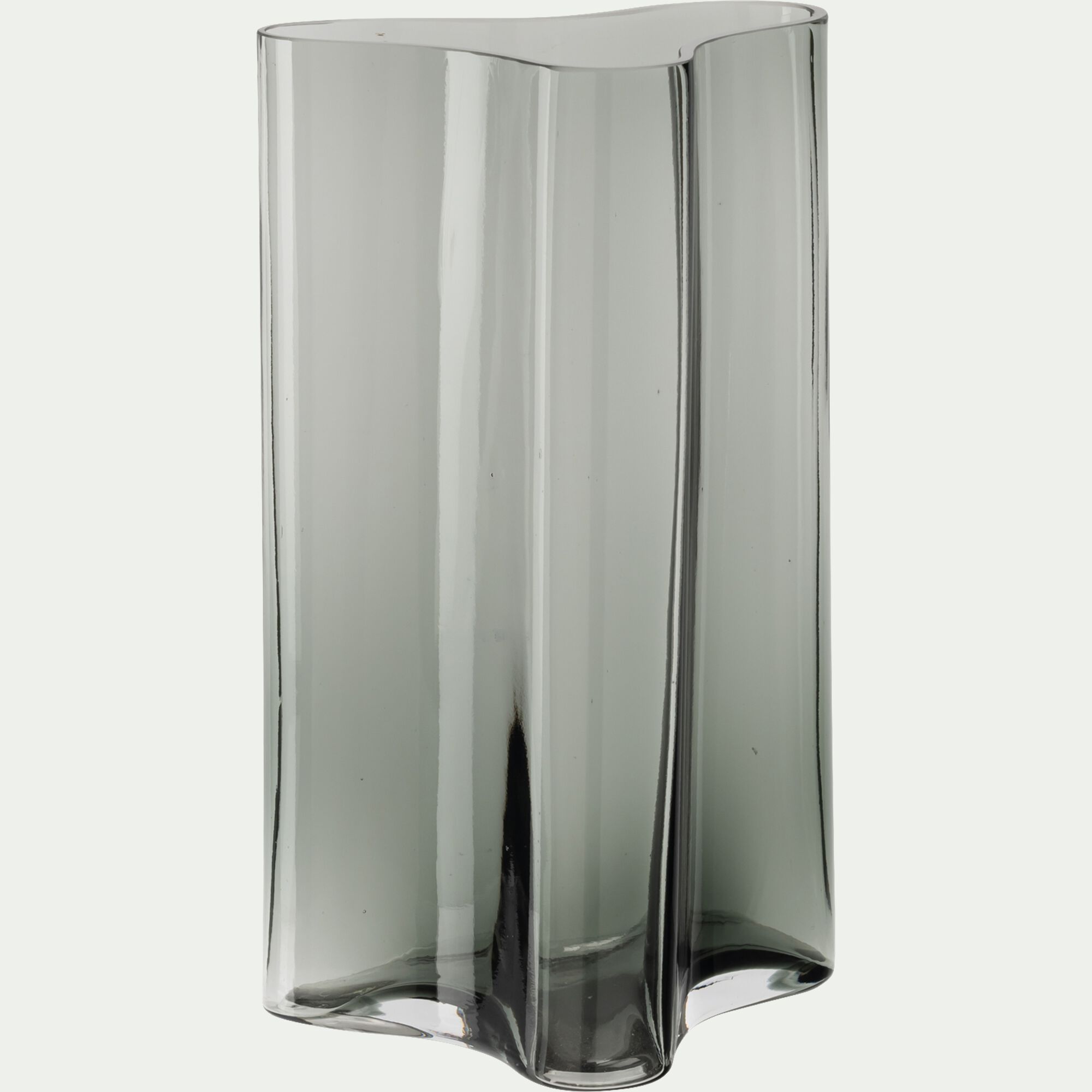 USSON - Vase contemporain en verre H30cm - gris