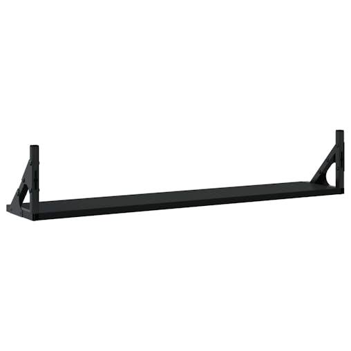 NNEVL Wall Shelves 2 pcs Black 80x15x15.5 cm Engineered Wood