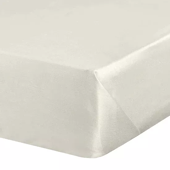 Prześcieradło bez gumki 220x210 cm z satyny bawełnianej kolor kremowy 125 g/m2 DINA Diva Line