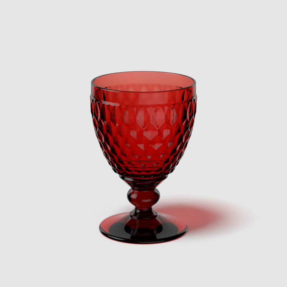 Boston Red wine glass - Red, 6.8 oz, crystal glass