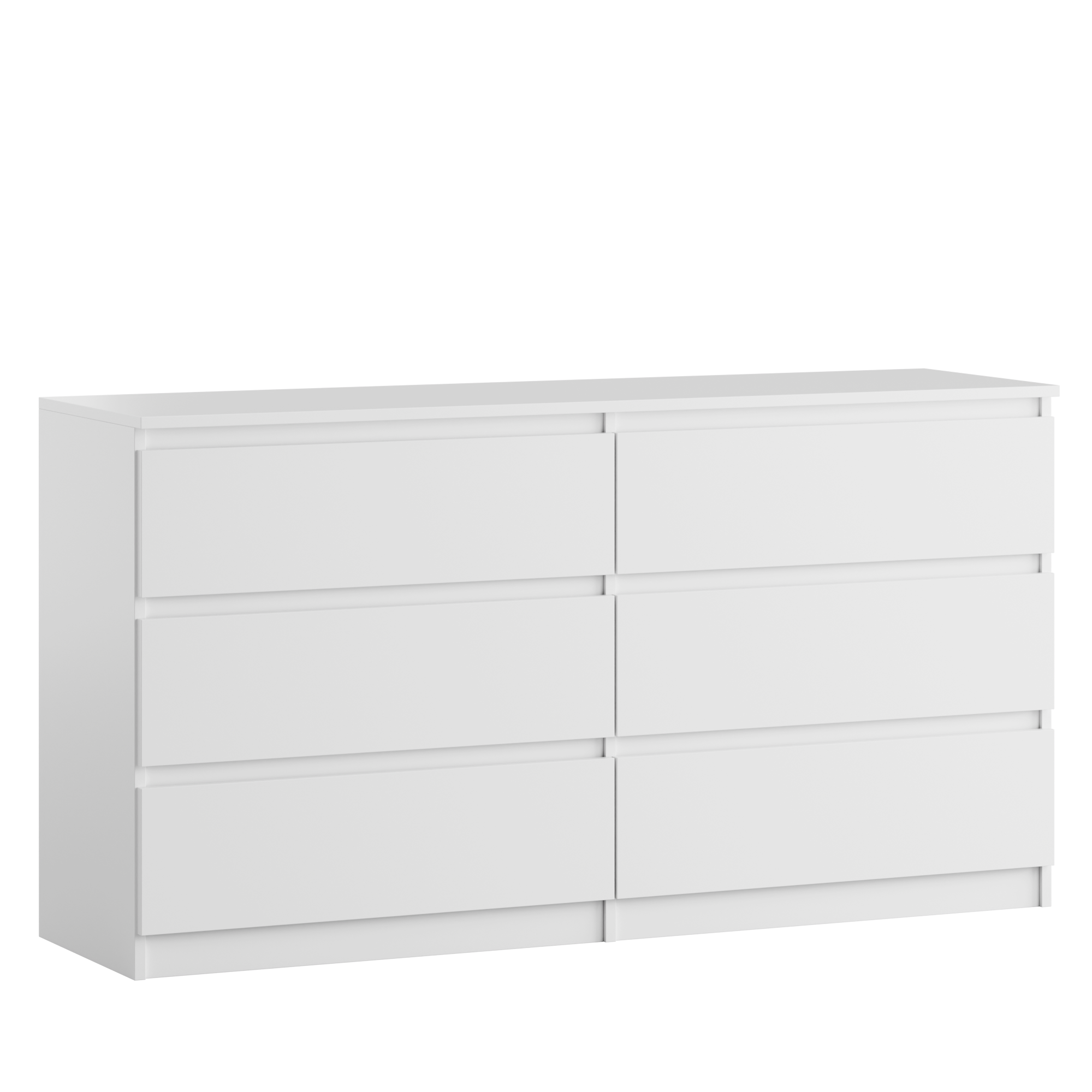Komoda BASIC 6 szuflad – Biała | 140x75x40 cm