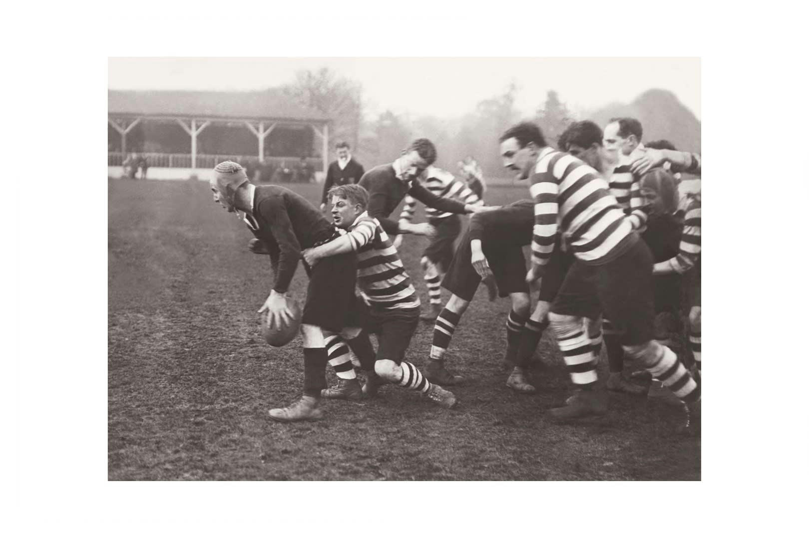 SPORT - Photo ancienne noir et blanc rugby n°07 alu 30x45cm
