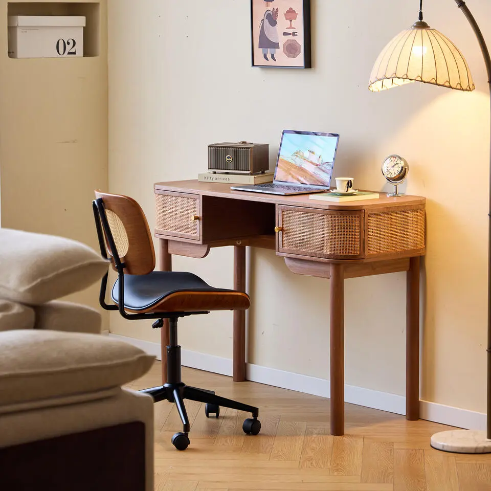 Houten Bureau met 2 Deuren