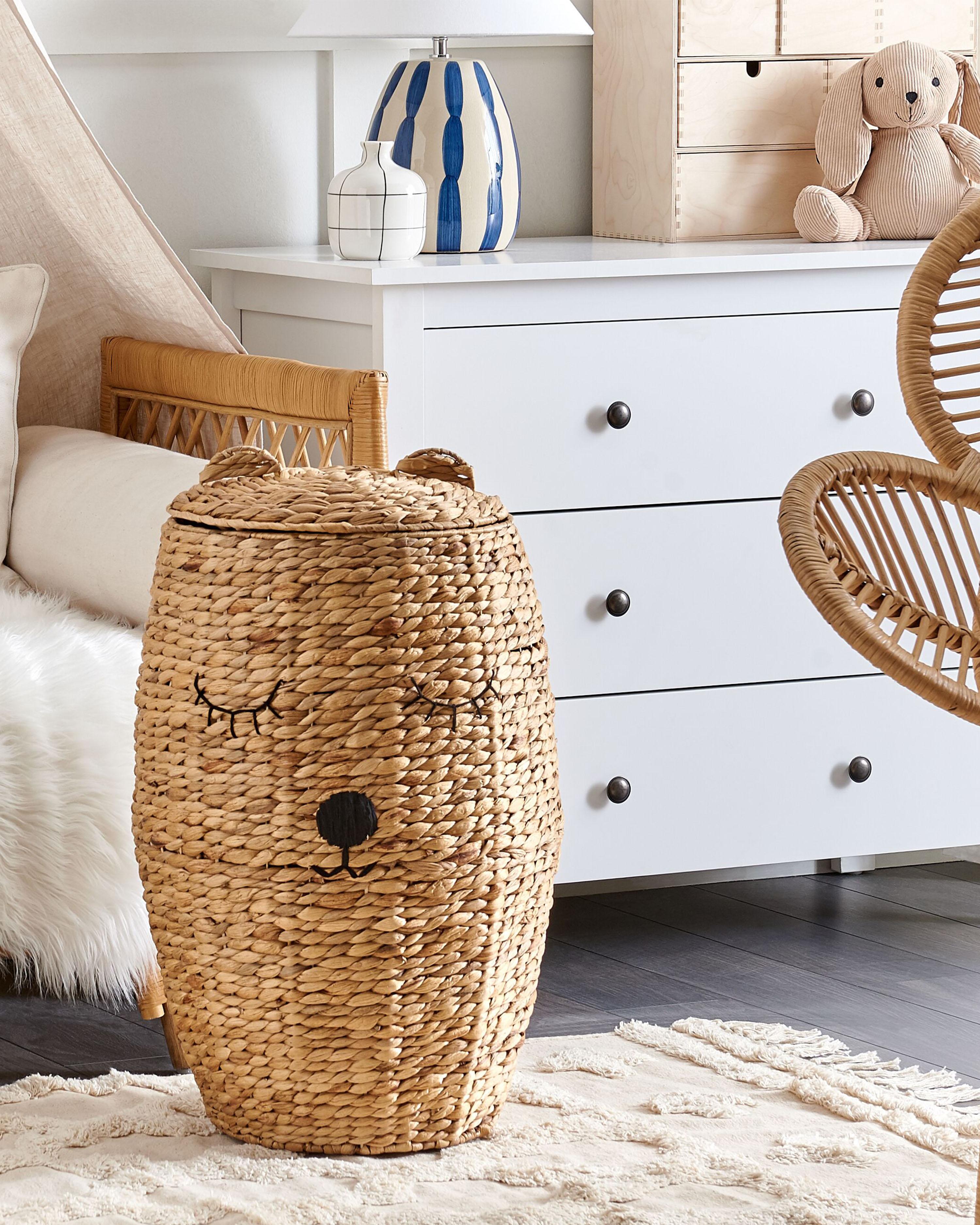 Kids Basket Teddy Bear SAMBUR Wicker Natural
