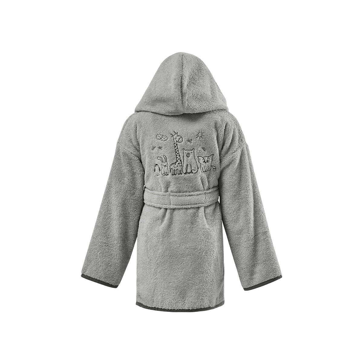 BABY JUNGLE - Peignoir de bain enfant 450 g/m²  gris cendré 04 ans