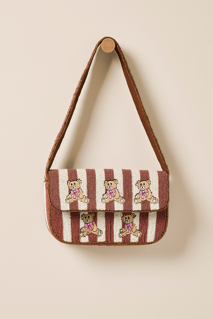 Nora Bear Beaded Clutch