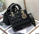 Dior Medium Lady Dior Bag Black Patent Cannage Calfskin M0565OWCB_M900