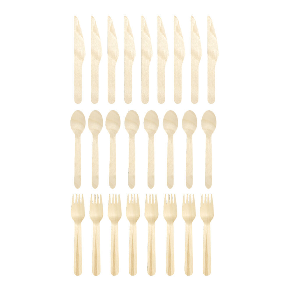 Lot de 24 couverts en bois