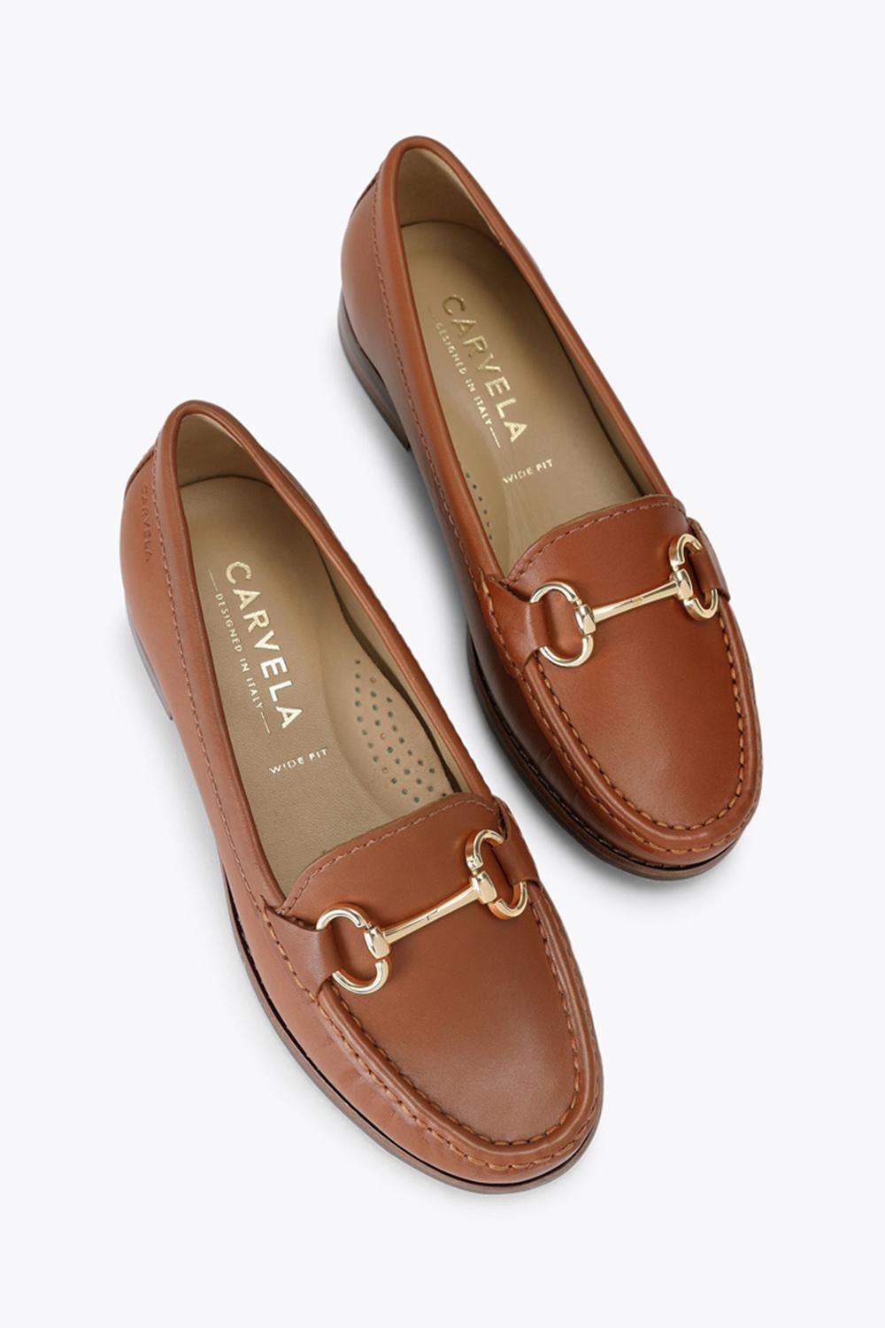 Carvela Click Wide Fit' Leather Flats