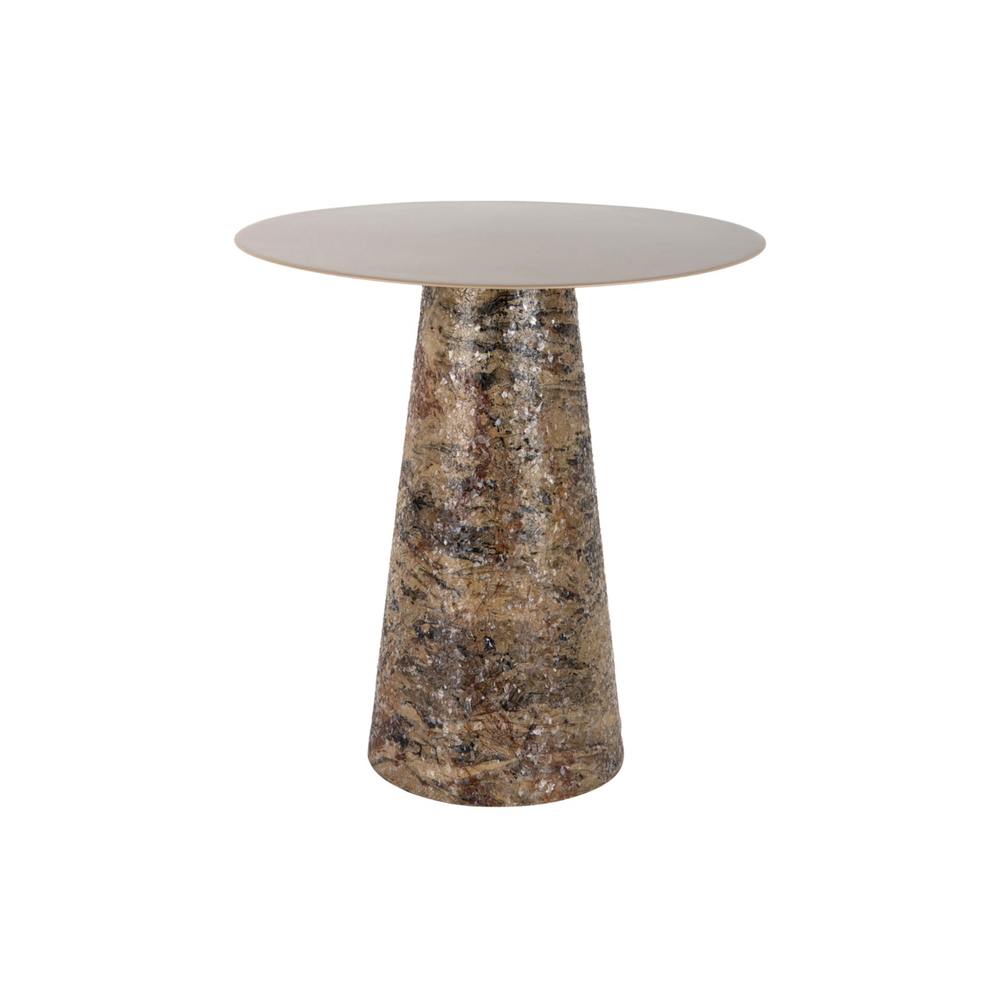 Leitmotiv bijzettafel Mosaic Marble High - bruin - 40x40x42cm