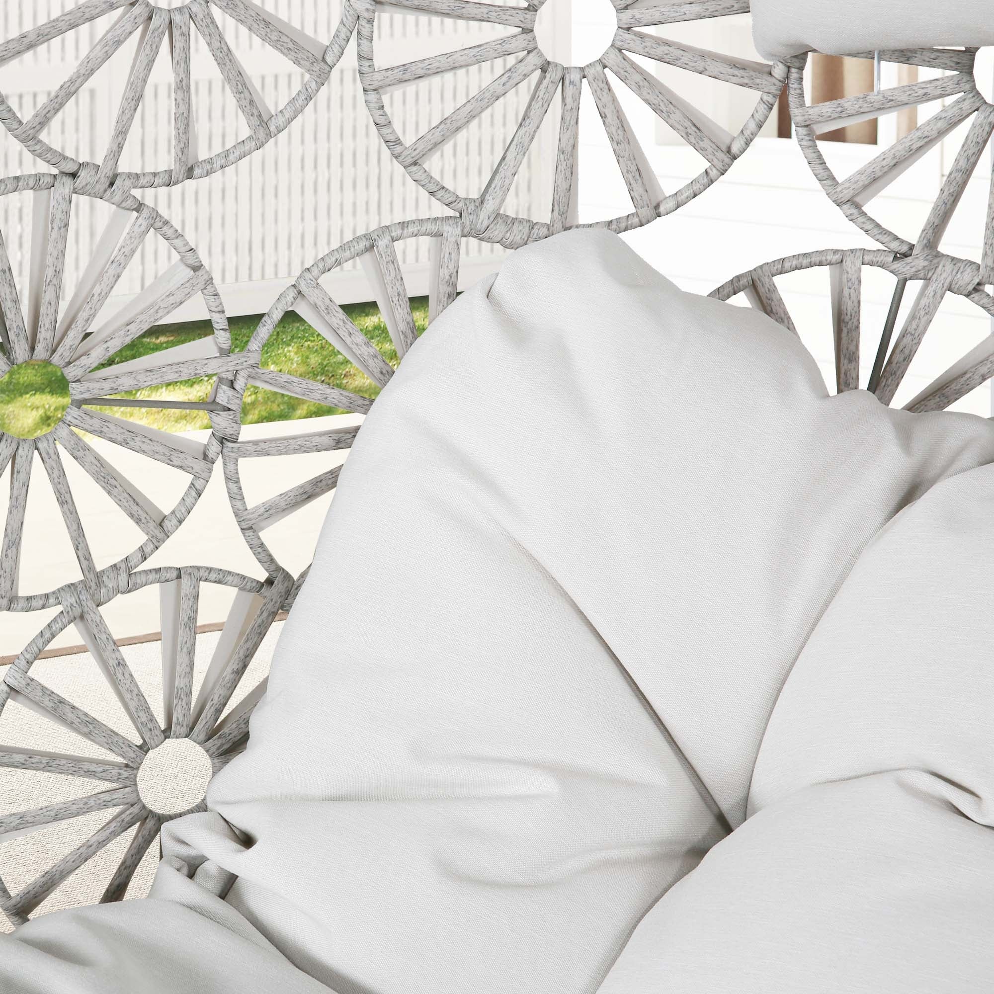 Indoor Outdoor Wicker Swing Egg Chair with Cushion Without Stand