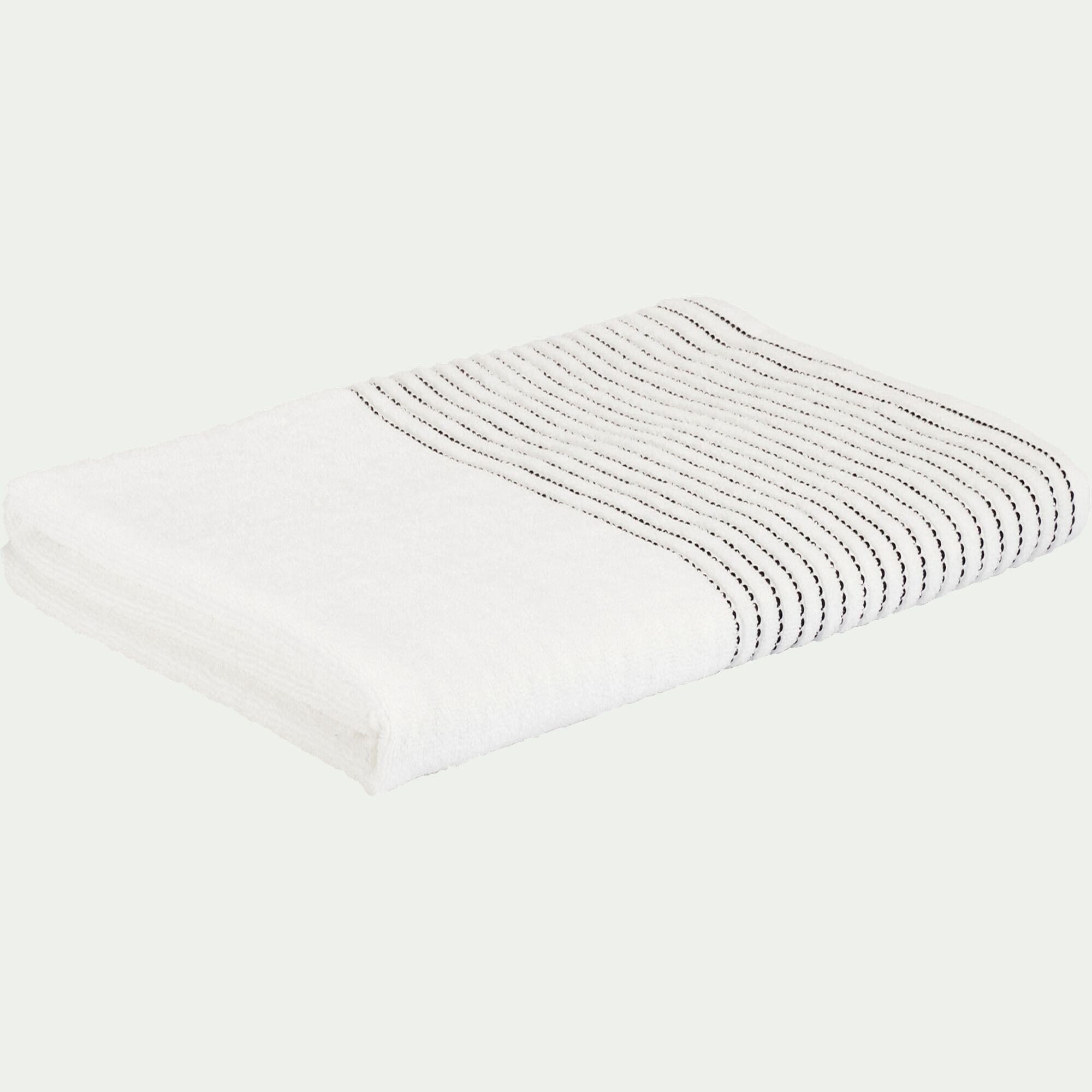 RHODES - Drap de bain en coton - blanc ventoux 100x150cm