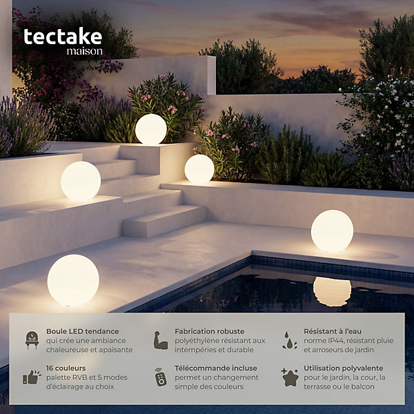 Lampe boule avec éclairage LED 12 W avec télécommande et ampoule