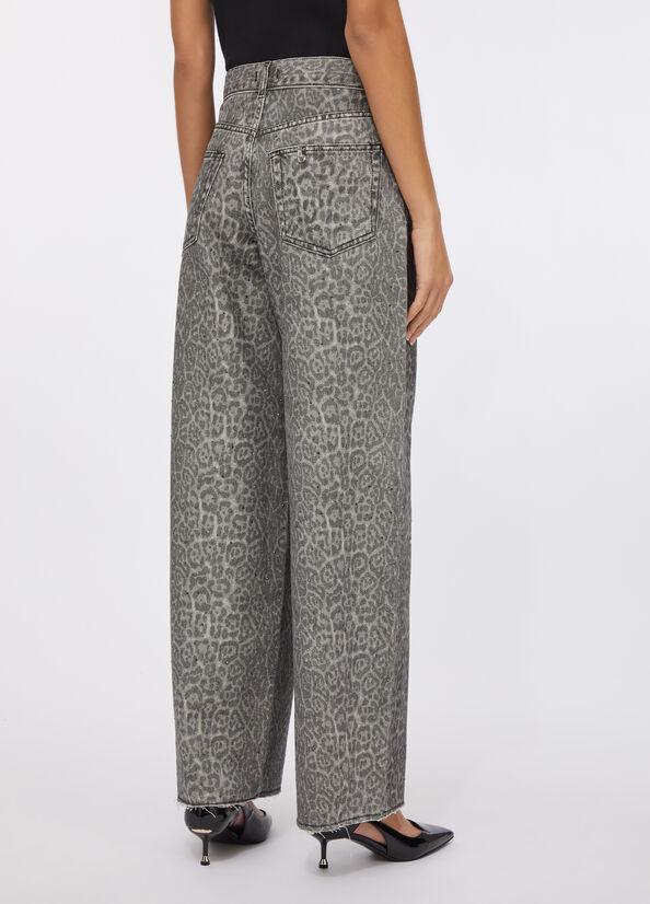 Pantaloni flare con stampa