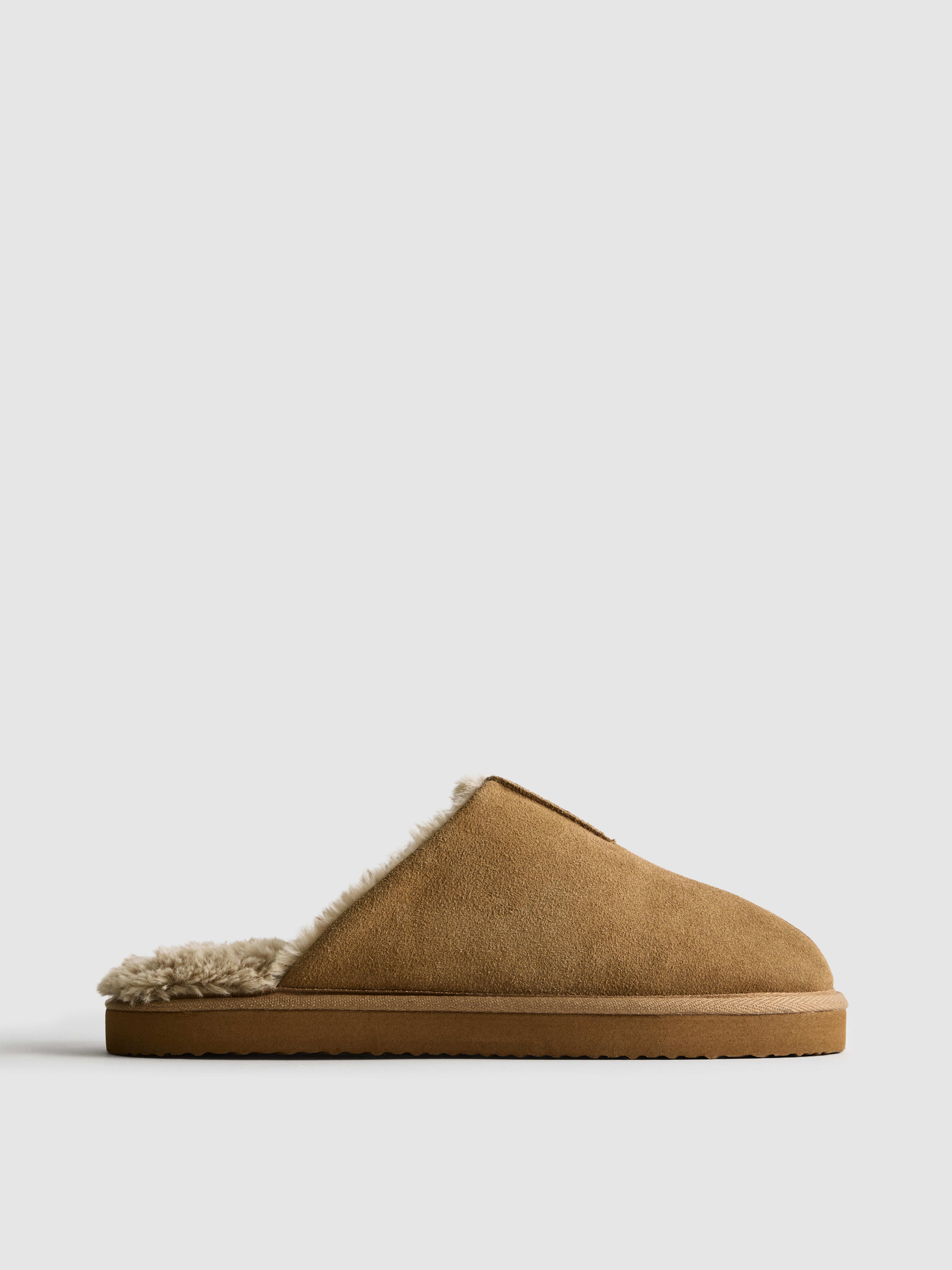 Faux Fur Lined Mule Slippers