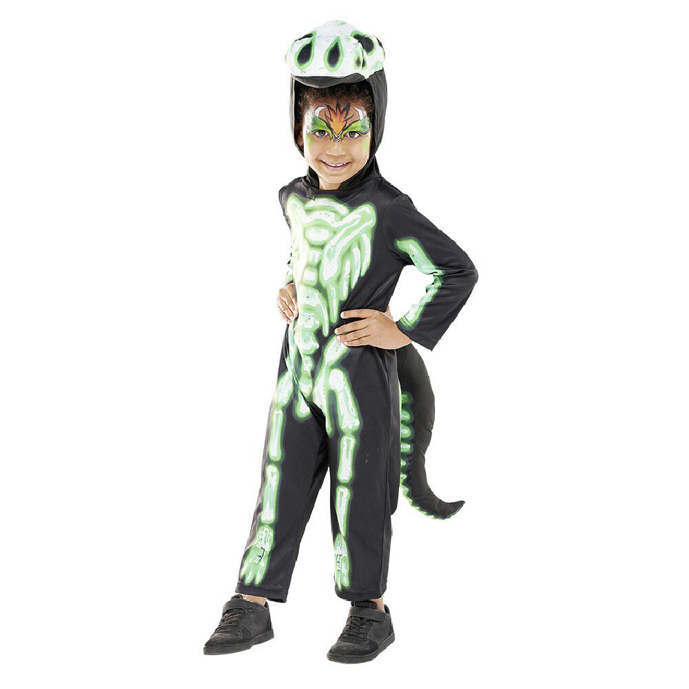 Déguisement enfant Halloween dragon noir et vert 7/10 ans