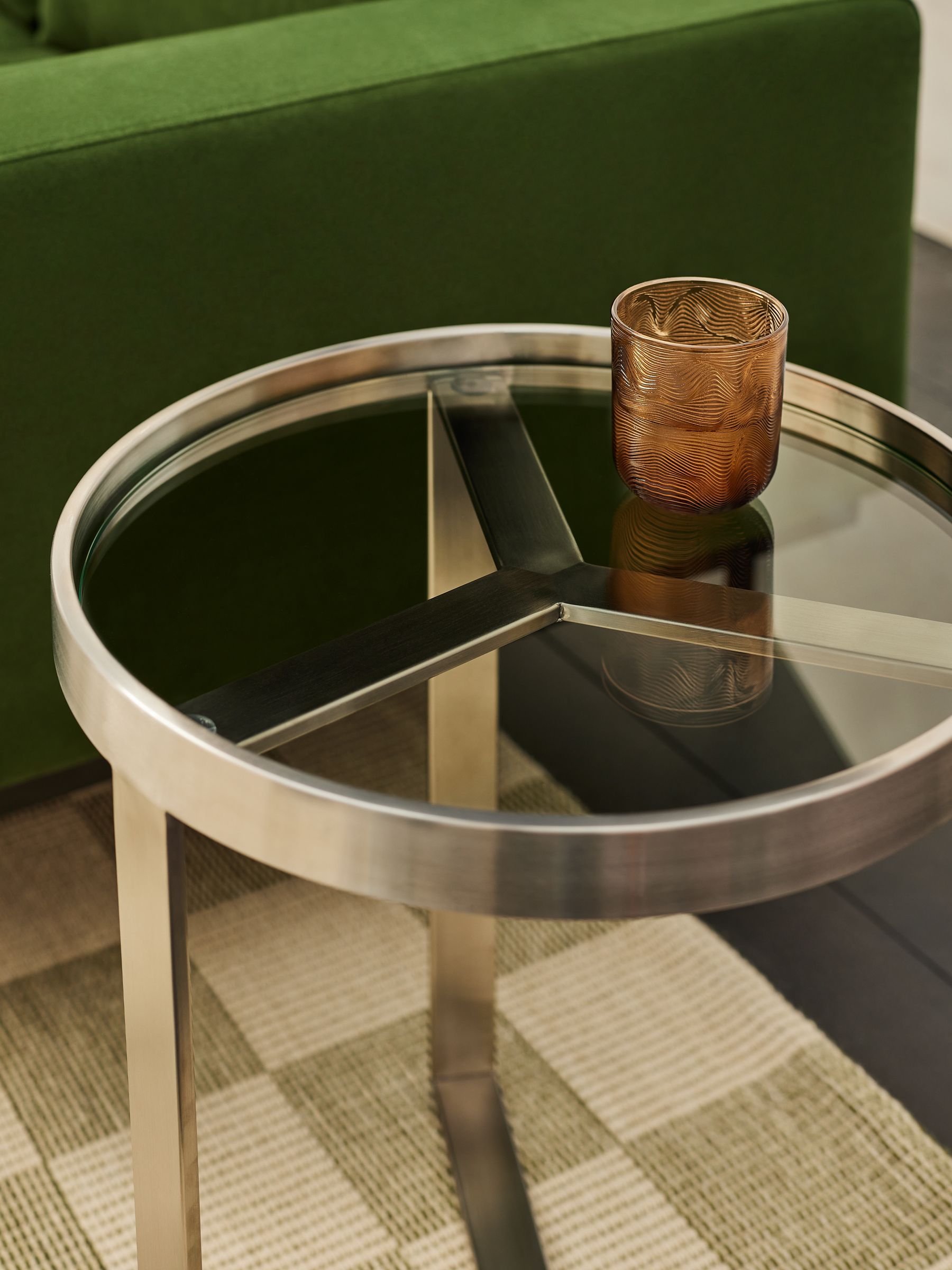 Aula Side Table in Brushed Steel