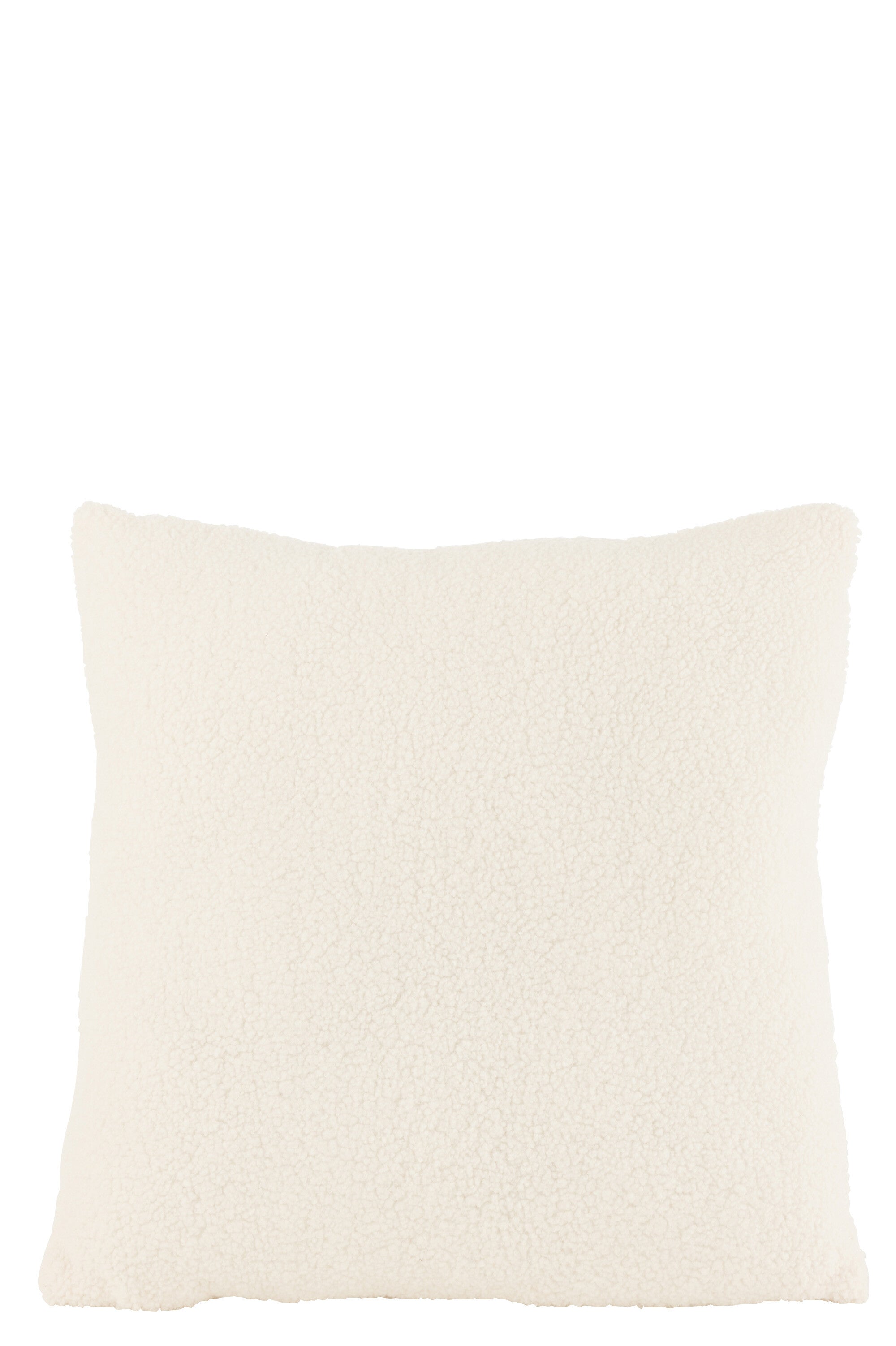 J-Line kussen Teddy - polyester - wit